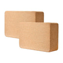 2 x Cork Yoga Block Set Natural Exercise Brick Support for Balance, Stretching and Stability-7