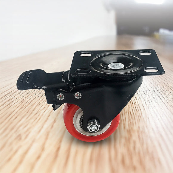 8 x 2" Polyurethane Castor Wheels - Swivel and 4 with brake