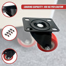 8 x 2" Polyurethane Castor Wheels - Swivel and 4 with brake-9