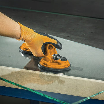 2x 100kg Aluminum Alloy Double Locking Suction Cup Glazer Glass Sucker Lifter - 0