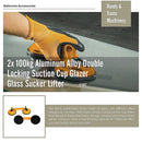 2x 100kg Aluminum Alloy Double Locking Suction Cup Glazer Glass Sucker Lifter-7