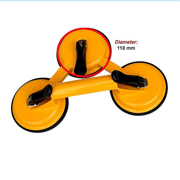 2x 150kg Load Aluminum Triple Suction Cup Pad Glazer Glass Sucker Remover Lifter