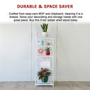5 Tier Wooden Ladder Shelf Stand Storage Book Shelves Shelving Display Rack-7