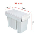 Pull Out Bin Kitchen Double Dual Slide Garbage Rubbish Waste 10L+20L-12