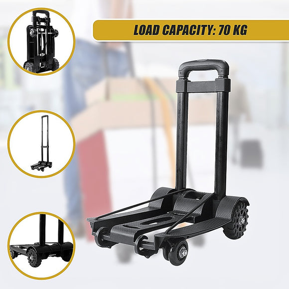 Portable Cart Folding Dolly Push Truck Hand Collapsible Trolley Luggage 70Kg