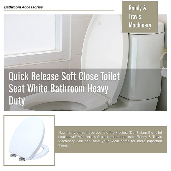 Quick Release Soft Close Toilet Seat White Bathroom Heavy Duty