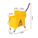 20L Deluxe Mop Wringer Bucket Side Press Janitor Commercial Cleaning-13