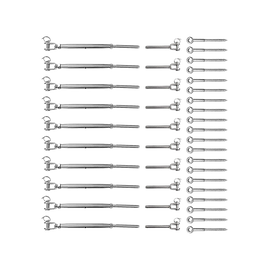 Stainless Steel Wire Rope DIY Balustrade Kit Jaw/Swage Fork Turnbuckle - 10 pack