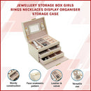 Jewellery Storage Box Girls Rings Necklaces Display Organiser Storage Case-3