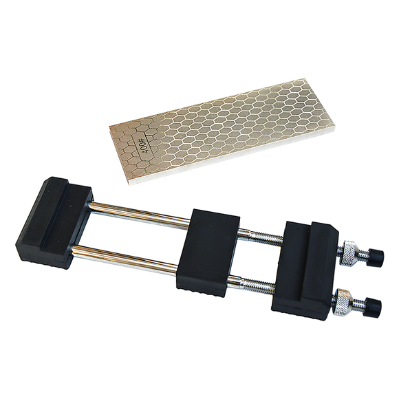 Double-Sided Diamond Knife Sharpeners Sharpening Stone W/ Stone Holder