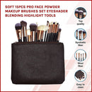 Soft 15Pcs Pro Face Powder Makeup Brushes Set Eyeshader Blending Highlight Tools-3