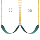 2 Pack Swings Seats Heavy Duty 66" Chain Plastic Coated Playground Swing-1