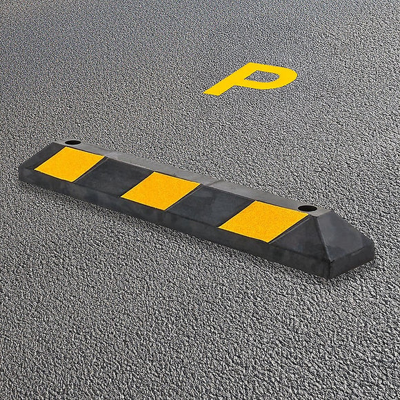 90cm Heavy Duty Rubber Curb Parking Guide Wheel Driveway Stopper Reflective Yellow