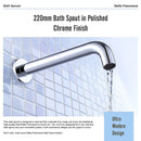 220mm Bath Spout in Polished Chrome Finish-10