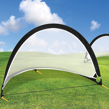 Pair of Soccer Football Goals 180cm Pop Up Portable Quick Set Up - 0