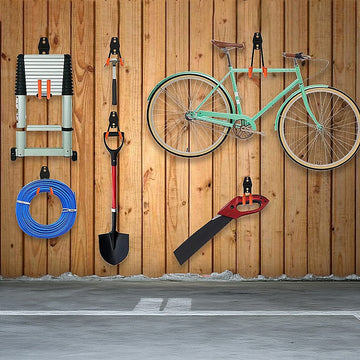 12-Pack Wall Mount Garage Hooks Tool Storage Workshop Organiser Heavy Duty Steel - 0