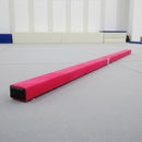 2.4m (8FT) Gymnastics Folding Balance Beam Pink Synthetic Suede-7