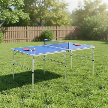 152cm Portable Tennis Table, Folding Ping Pong Table Game Set - 0