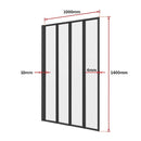 4 Fold Black Folding Bath Shower Screen Door Panel 1000 x 1400mm-10