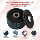 50x Pack Premium Zirconia Flap Disc Sanding Grinding 115mm 4.5" 40 Grit-3