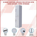 2-Door Vertical Locker for Office Gym Shed School Home Storage-3