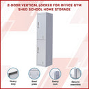 2-Door Vertical Locker for Office Gym Shed School Home Storage-3