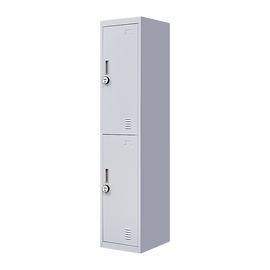 2-Door Vertical Locker for Office Gym Shed School Home Storage