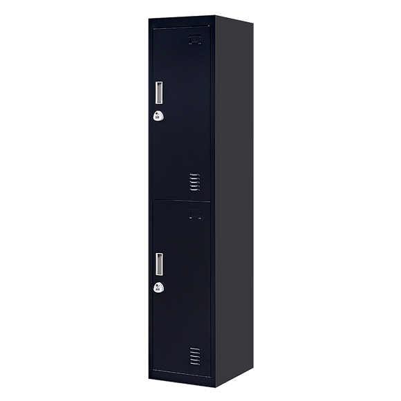 2-Door Vertical Locker for Office Gym Shed School Home Storage