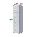 4-Door Vertical Locker for Office Gym Shed School Home Storage-9