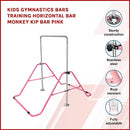 Kids Gymnastics Bars Training Horizontal Bar Monkey Kip Bar Pink-3