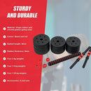 20kg Adjustable Rubber Dumbbell Set Barbell Home GYM Exercise Weights-10