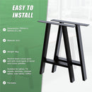 2x Rustic Dining Table Legs Steel Industrial Vintage 71cm - Black-8