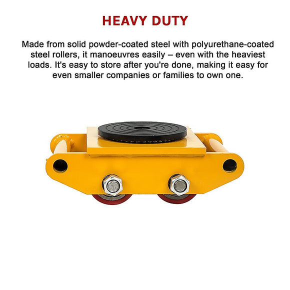 Heavy Duty Machine Dolly Skate Machinery Roller Mover Cargo Trolley 6T