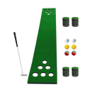 Golf Beer Pong Game Toy Set Green Golf Putting Matt with 2 Putters, 6 Balls-5