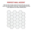 Tiles 3D Peel and Stick Wall Tile Hexagon White (30cm x 30cm x 10 sheets)-10