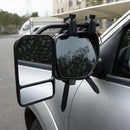 2x Towing Mirrors Pair Clip on Multi Fit Clamp On Towing Caravan 4X4 Trailer-2