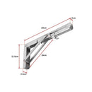 2x 10" Stainless Steel Folding Table Bracket Shelf Bench 50kg Load Heavy Duty-11