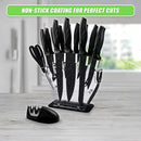 Kitchen 17 Pc Knife Set w/ Block & Sharpener Chef Bread Steak Knives-9