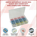 250PCS Waterproof Solder Seal Sleeve Heat Shrink Butt Wire Connectors Terminals-5