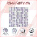Tiles 3D Peel and Stick Wall Tile Crystal Mosaic 10 Sheets-3