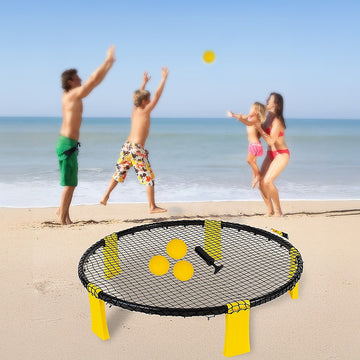 Mini Volleyball Set Outdoor Game Garden Beach Net Ball Kit Sport Toys - 0
