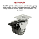 4 x 2" Heavy Duty Swivel Double Wide Castor Wheels Trolley 50mm Furniture Rubber With Brake-13