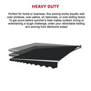 Outdoor Folding Arm Awning Retractable Sunshade Canopy Black 5.0m x 2.5m-10