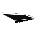 Outdoor Folding Arm Awning Retractable Sunshade Canopy Black 5.0m x 2.5m-11