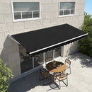 Outdoor Folding Arm Awning Retractable Sunshade Canopy Black 5.0m x 3.0m-2