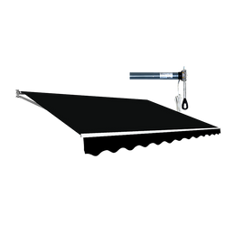 Motorised Outdoor Folding Arm Awning Retractable Sunshade Canopy Black 5.0m x 3.0m - 0