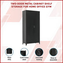 Two-Door Metal Cabinet Shelf Storage for Home Office Gym-3