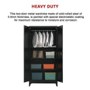 Two-Door Metal Cabinet Shelf Storage for Home Office Gym-10