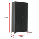 Two-Door Metal Cabinet Shelf Storage for Home Office Gym-13