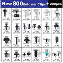 1000PCS Car Retainer Clips Auto Fasteners Push Trim Clips Pin Rivet Bumper Kit-7